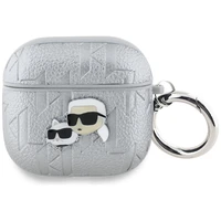Karl Lagerfeld Monograma Karl & Choupette galvos dėklas AirPods 4 - sidabrinė