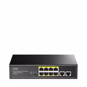 Cudy FS1010PG tinklo komutatorius Fast Ethernet (10/100) Maitinimas per Eternetą (PoE) Juoda