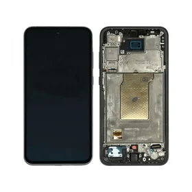 Ekranas Samsung A356 A35 5G su lietimui jautriu stikliuku ir rėmeliu Black OLED (real size)