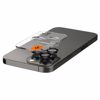 Spigen Glas.tR EZ Fit Optik Kameros apsauginis stiklas iPhone 14 Pro / Pro Max / 15 Pro / Pro Max / 16 Pro / Pro Max / 17 Pro / 17 Pro Max - juodas 2 vnt