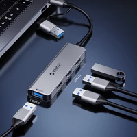 Orico YSA5-U3 USB-A/USB-C Hub prijungimo stotelė 3x USB-A 2.0 + 1x USB-A 3.0 - pilka