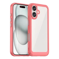 Outer Space dėklas telefonui su geliniu rėmeliu iPhone 16 Plus - raudonas