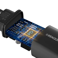 Wozinsky WGWCB USB-A USB-C 20W sieninis įkroviklis - juodas