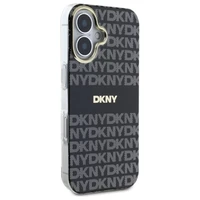 DKNY tekstūrinio rašto su juostele dėklas telefonui iPhone 16 - juodas