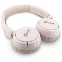 Guess belaidės ausinės BT HEADPHONES SCRIPT METAL LOGO rožinės