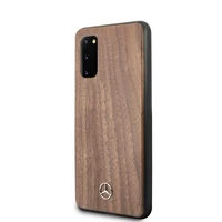 Mercedes Wood Line Walnut dėklas telefonui Samsung Galaxy S20 – rudos spalvos