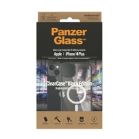 PanzerGlass ClearCase dėklas su MagSafe antibakterinis iPhone 14 Plus / 15 Plus - skaidrus ir juodas