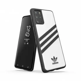 Adidas PU formuojamas dėklas Samsung Galaxy S20+ - baltas ir juodas