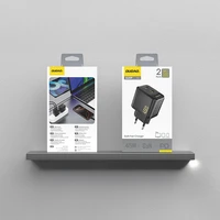 Dudao A28PEU PD 45W GaN 2xUSB Wall Įkroviklis - Juodas