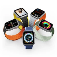 Magnetinis laikrodžio dirželis Apple Watch SE, 9, 8, 7, 6, 5, 4, 3, 2, 1 (41, 40, 38 mm) Dux Ducis laikrodžio dirželis (LD versija) - pilkas / oranžinis