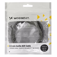 Wozinsky kampuotas AUX kabelis (male-male) mini jack 2m juodas