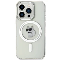 Karl Lagerfeld IML Choupette Magnetinis dėklas telefonui iPhone 15 Pro - skaidrus