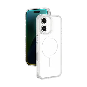 AmazingThing Titan Pro Mag dėklas su magnetiniu žiedu iPhone 16 - skaidrus