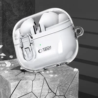 Tech-Protect FlexAir dėklas su karabinu, skirtas Samsung Galaxy Buds 3 / 3 Pro – skaidrus