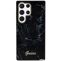 Guess GUHCS23LPCUMAK S23 Ultra S918 juodas/juodas kietas dėklas Marble