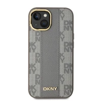 DKNY Odinis languotas mono raštas Magnetinis dėklas telefonui iPhone 14 - smėlio spalvos
