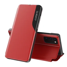 Dėklas telefonui Samsung Galaxy A72 4G raudonas su stovu, Eco Leather View Case