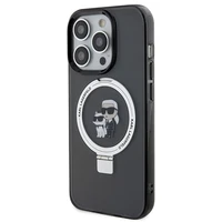 Karl Lagerfeld KLHMP15XHMRSKCK iPhone 15 Pro Max 6.7" juodas kietas dėklas su stovu Karl&Choupette MagSafe