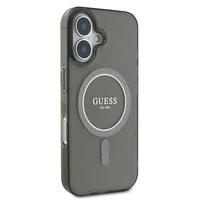 Guess IML Blizgantis ratas MagSafe dėklas iPhone 16 - juodas