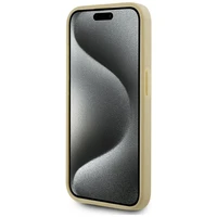 Karl Lagerfeld Wrinkled Metal Signature dėklas telefonui iPhone 15 Pro Max - auksinis