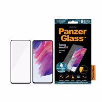 PanzerGlass E2E Microfracture antibakterinis stiklas Samsung Galaxy S21 FE - su juodu rėmeliu