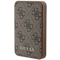 Guess Išorinė baterija 15W GUPB5LP4GEGW 5000mAh ruda/ruda 4G Odinis Metalinis Logotipas