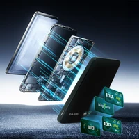 Blavec Išorinė baterija 5000mAh BJ-04 Itin Plona 7,8mm - Type C - 22,5W magnetinė Magsafe 3 in 1 (PBBJ04-MC5B) juoda stiklas