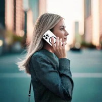 Blizgus Magsafe Skaidrus dėklas telefonui iPhone 16 Pro Max juodas