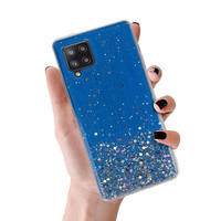 Brilliant skaidrus dėklas telefonui Samsung Galaxy A42 5G tamsiai mėlynas