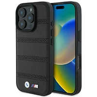 BMW M perforuota ir susiūta linija Magnetinis dėklas iPhone 16 Pro - juodas