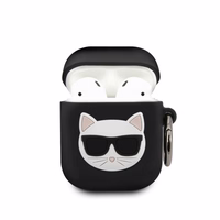 KARL LAGERFELD KLACA2SILCHBK AIRPODS 1/2 dėklas juodas SILICONE CHOUPETTE