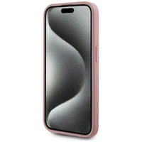 Karl Lagerfeld Wrinkled Metal Signature dėklas telefonui iPhone 15 Pro Max - rožinis