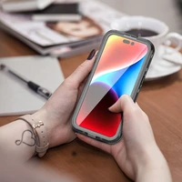 Atsparus vandeniui dėklas SHELLBOX DOT suderinamas su MagSafe IPHONE 15 Pro Max juodas