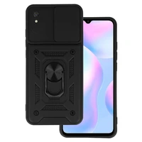 Slide Camera Armor Case Dėklas telefonui Xiaomi Redmi 9A juodas