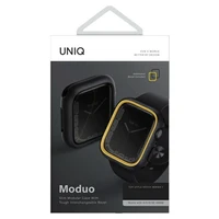 Uniq Moduo dėklas Apple Watch 4/5/6/7/8/9/SE/SE2 44/45mm - juodas ir garstyčios