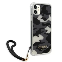 Guess GUHCN61KSARBK iPhone 11 6.1" / Xr juodas/juodas kietas dėklas Camo kolekcija