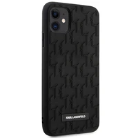 Karl Lagerfeld KLHCN61RUPKLPK iPhone 11 / Xr 6.1" kietas dėklas juodas/juodas 3D monograma