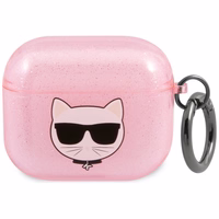 Karl Lagerfeld Glitter Choupette AirPods dėklas 3 - rožinis