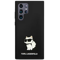 Karl Lagerfeld Silikoninis Choupette dėklas telefonui Samsung Galaxy S24 Ultra - juodas