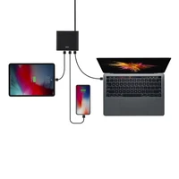 HUB Uniq Surge LITHOS Collective 90W 2xUSB-A QC 3.0 / 2xUSB-C PD 3.0 - juodas