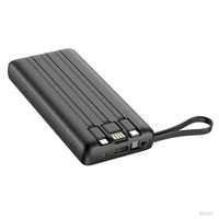 VEGER Išorinė baterija 20000 mAh su įmontuotu kabeliu Micro USB / Type C / Lightning C20 (W2047 / W2059) juoda