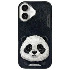 Nimmy Big Eyed Pet 2.0 Panda Dėklas telefonui iPhone 16 - juodas