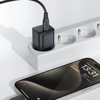 Acefast A73 Mini PD 20W GaN USB-C sieninis įkroviklis - juodas