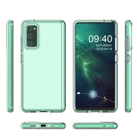Dėklas telefonui Spring Case – skaidrus TPU gelio dėklas su spalvingu rėmeliu, skirtas Samsung Galaxy A72 4G – tamsiai mėlynas