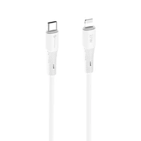 FORCELL F-ENERGY C346 kabelis Type C į Lightning PD 3A 27W Silicone 1 m baltas