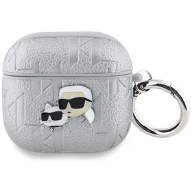 Karl Lagerfeld Monograma Karl & Choupette galvos dėklas AirPods 4 - sidabrinė