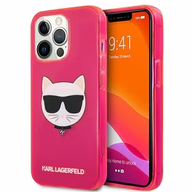 KARL LAGERFELD KLHCP13LCHTRP IPHONE 13 PRO / 13 6.1 "rožinis / rožinis dėklas GLITTER CHOUPETTE FLUO