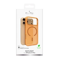 Puro Daylight Magnetinis suderinamas silikoninis dėklas telefonui iPhone 17 Pro - permatomas oranžinis