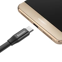 Baseus Nimble plokščias kabelis USB / USB-C kabelis su laikikliu 2A 0.23M juodas (CATMBJ-01)