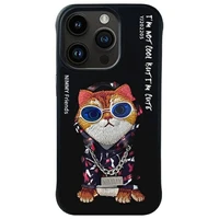 Nimmy Glasses Cool Katės dėklas iPhone 15 Pro – juodas